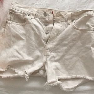 VINTAGE white denim Levi cutoff shorts
